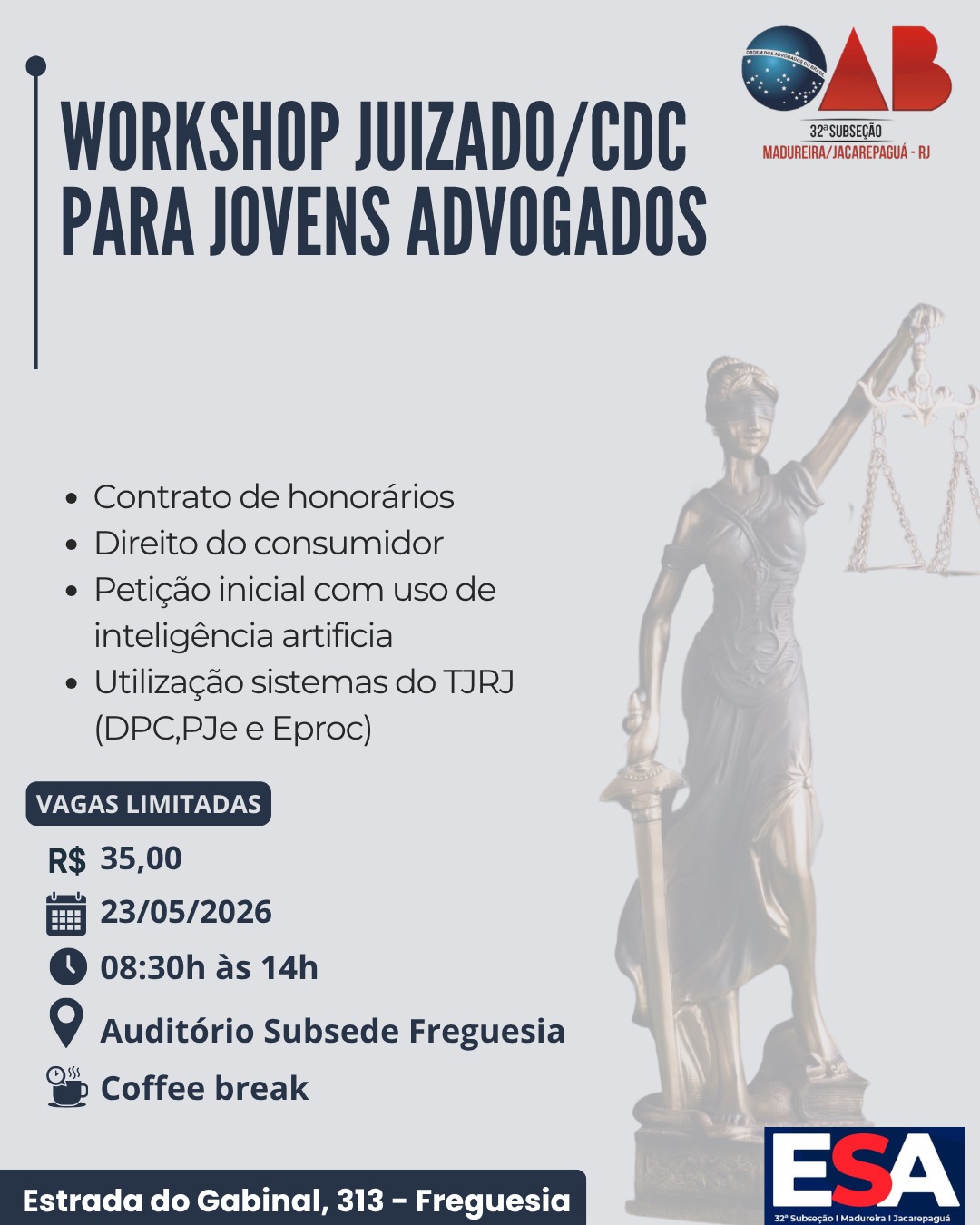 WORKSHOP JUIZADO PARA JOVENS ADVOGADOS